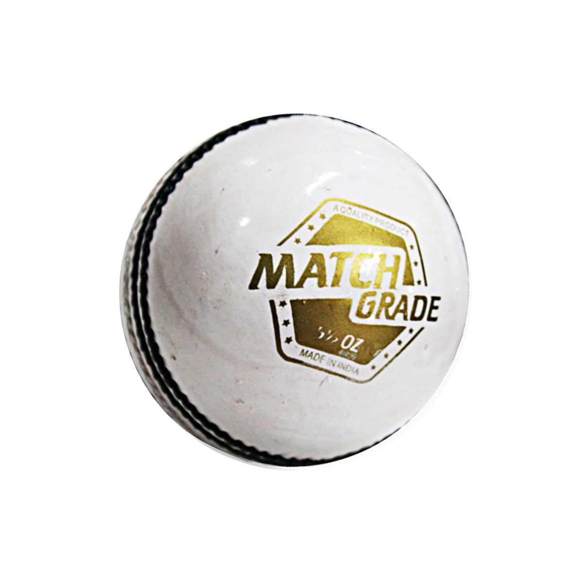 DSC Match Grade Leather Cricket Ball – 4 Piece – 156gm – White - SportsHQ