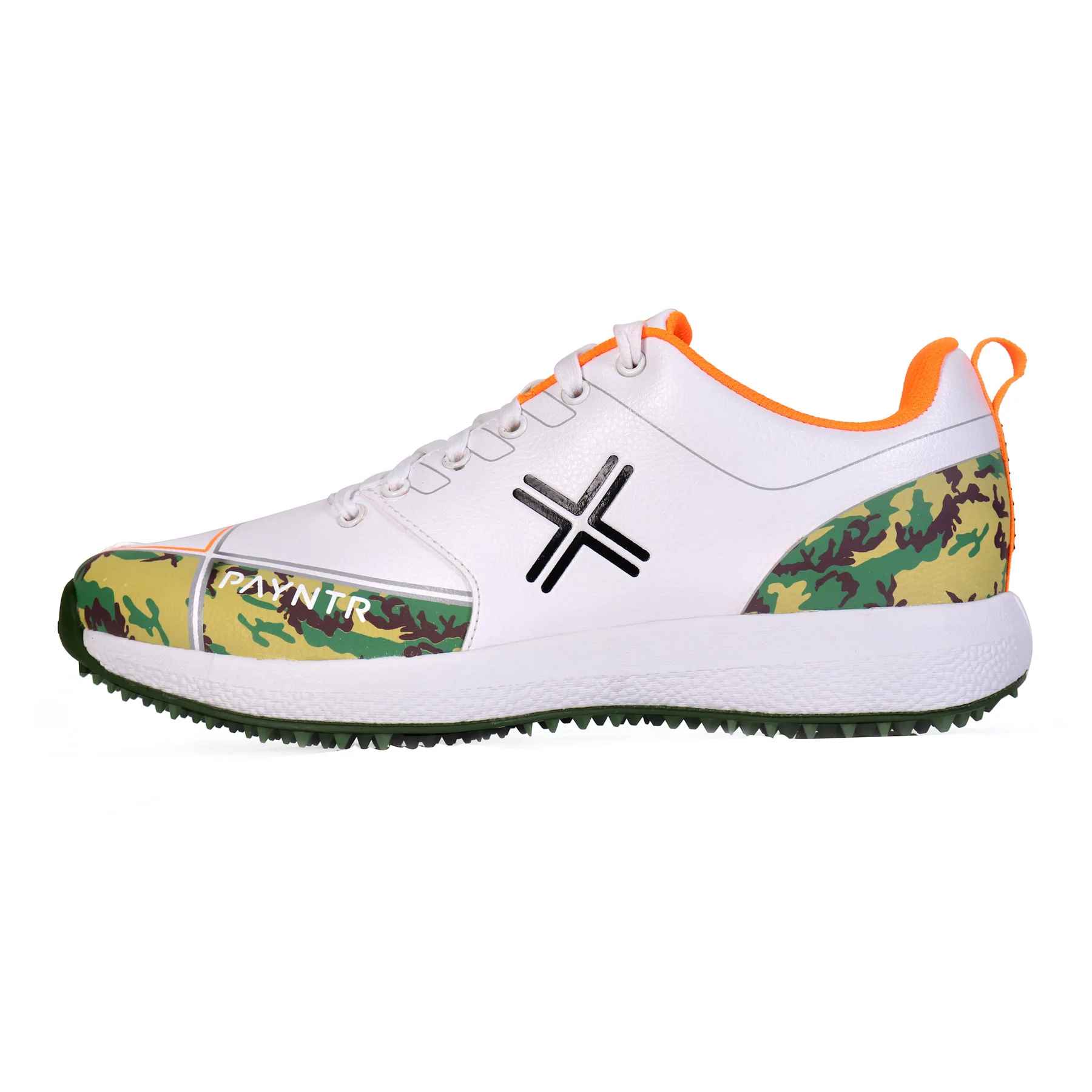 PAYNTR X RUBBER Cricket Shoes – Camo/Orange/Black - SportsHQ