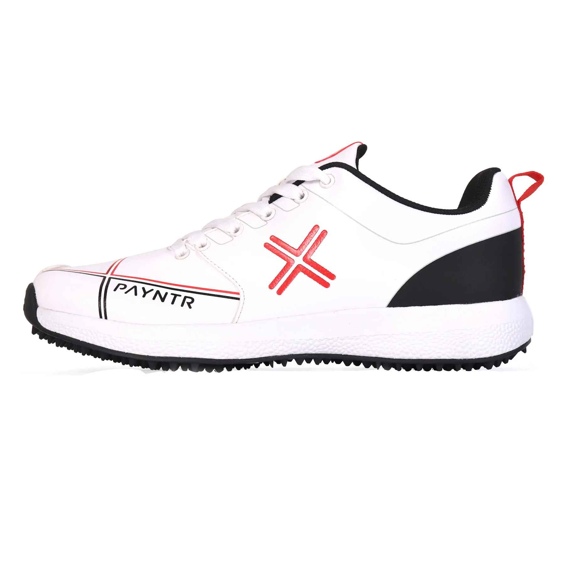 PAYNTR X RUBBER Cricket Shoes – White/Black/Red - SportsHQ