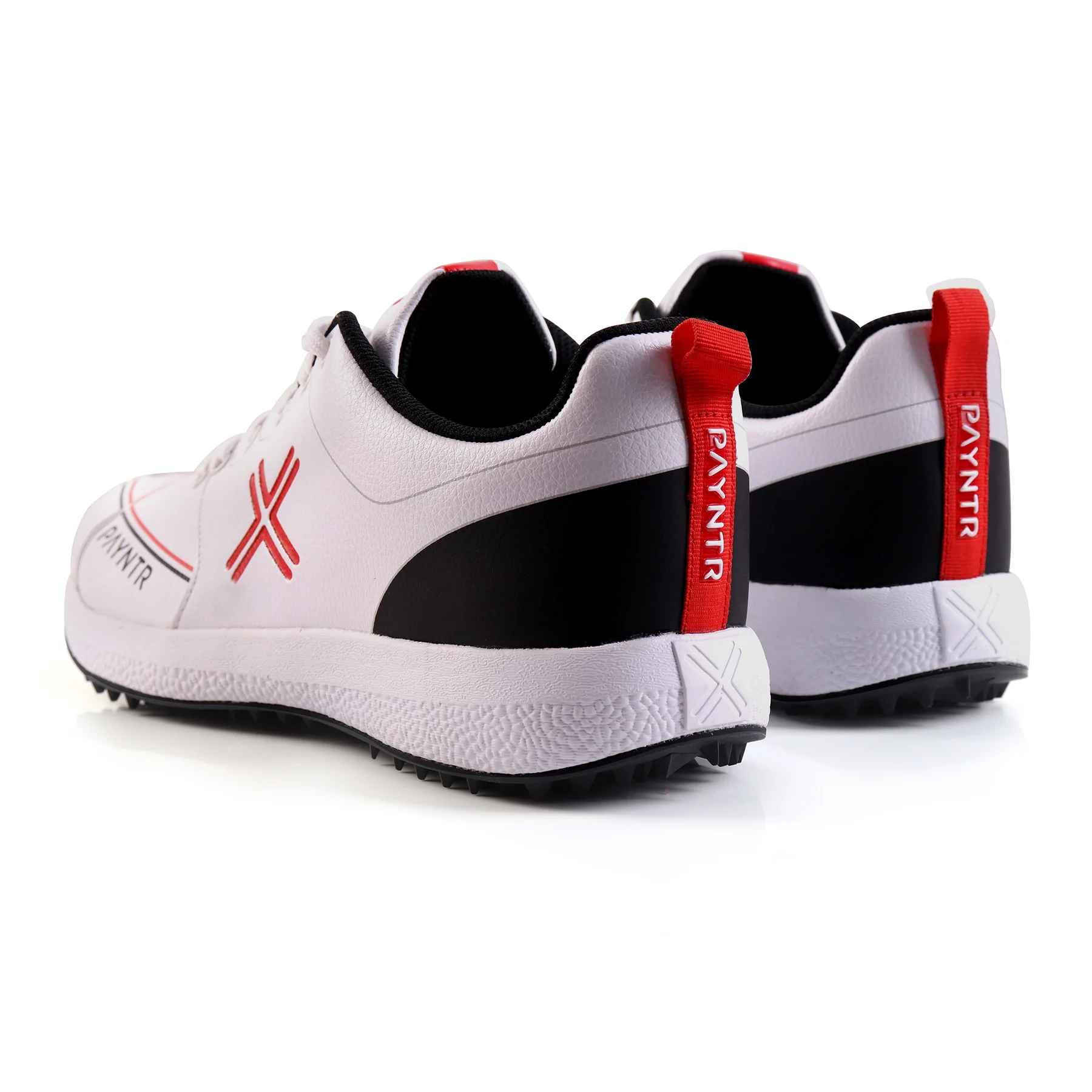 PAYNTR X RUBBER Cricket Shoes – White/Black/Red - SportsHQ