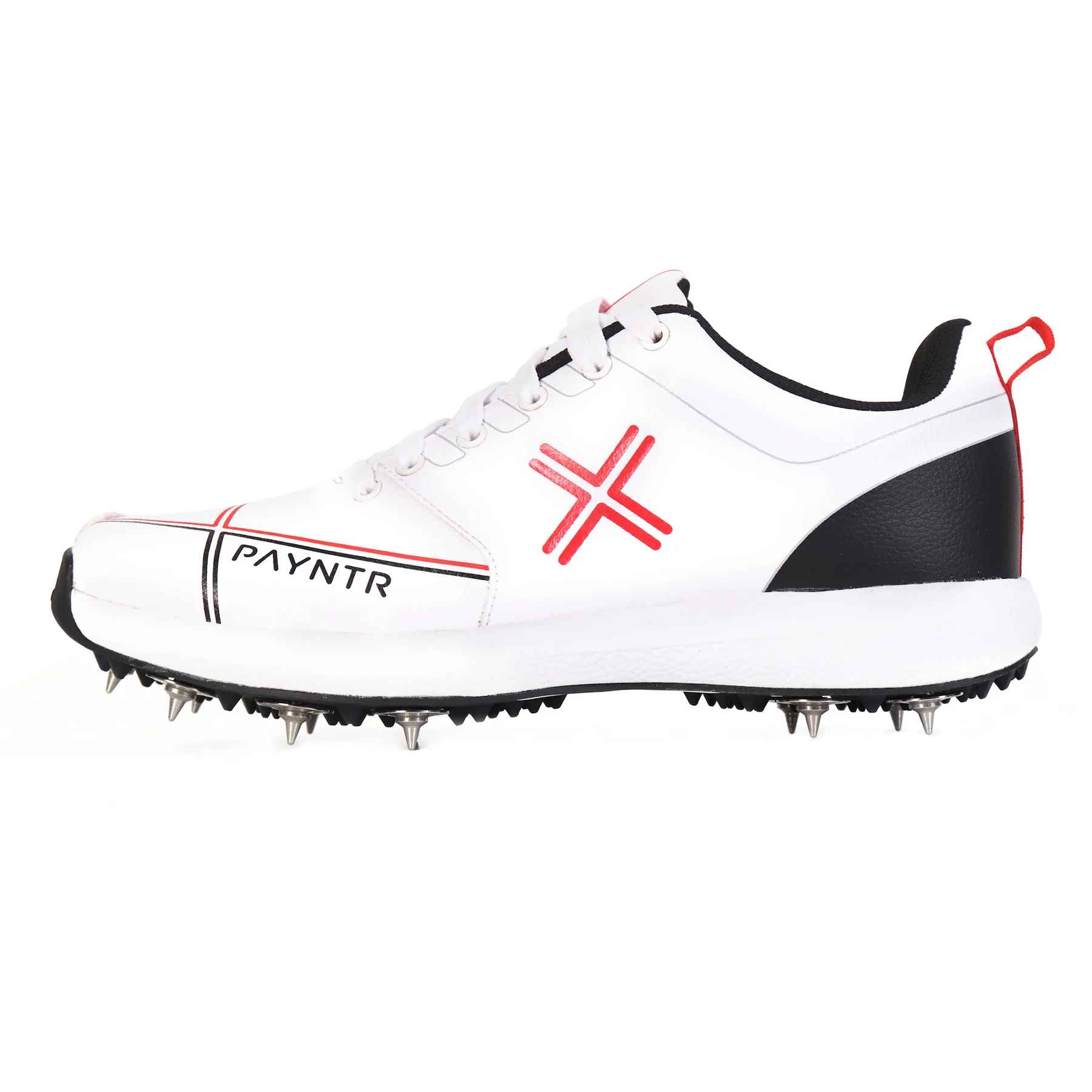 PAYNTR X SPIKES Cricket Shoes – White/Orange/Black - SportsHQ