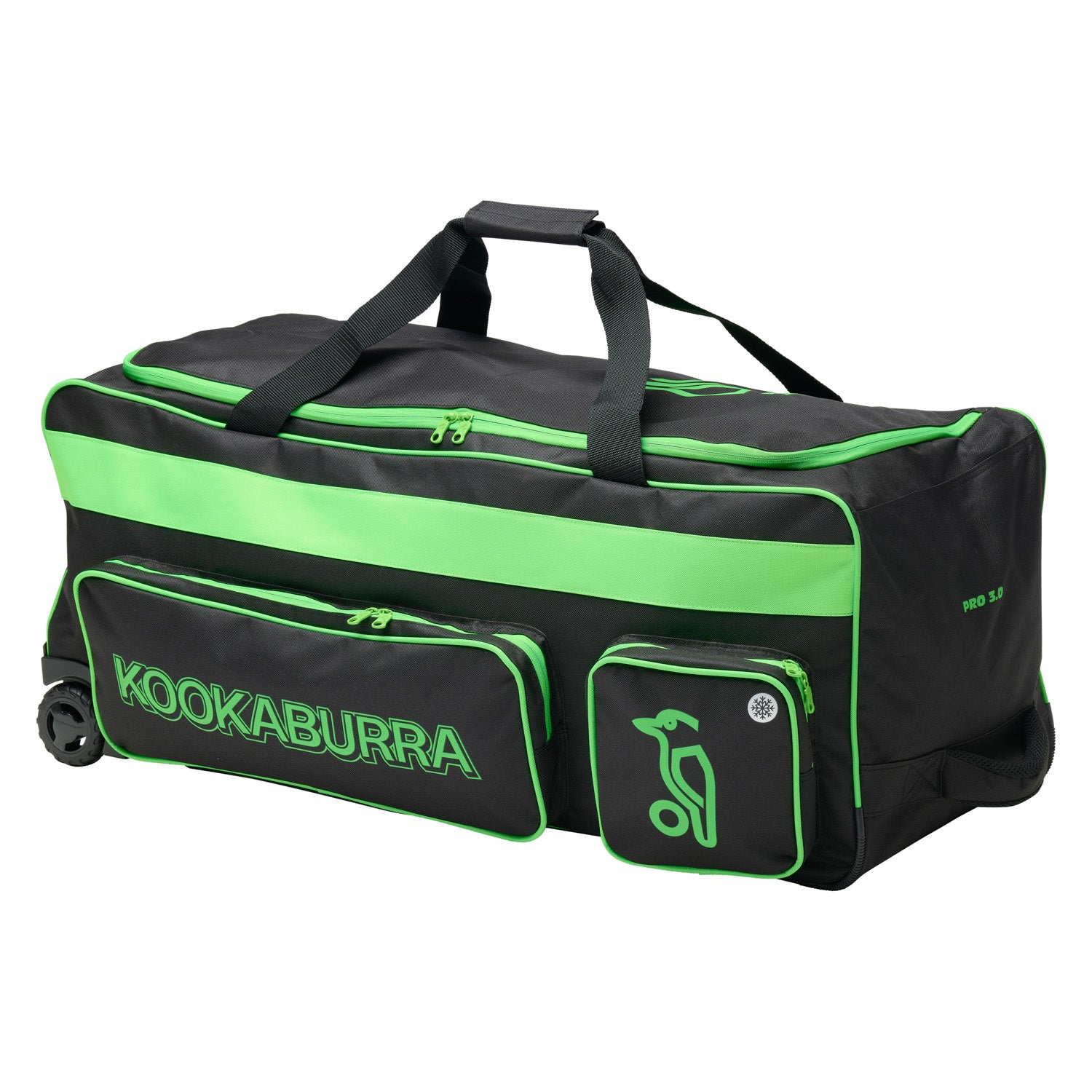 KOOKABURRA PRO 3.0 WHEELIE KITBAG - BLACK/LIME