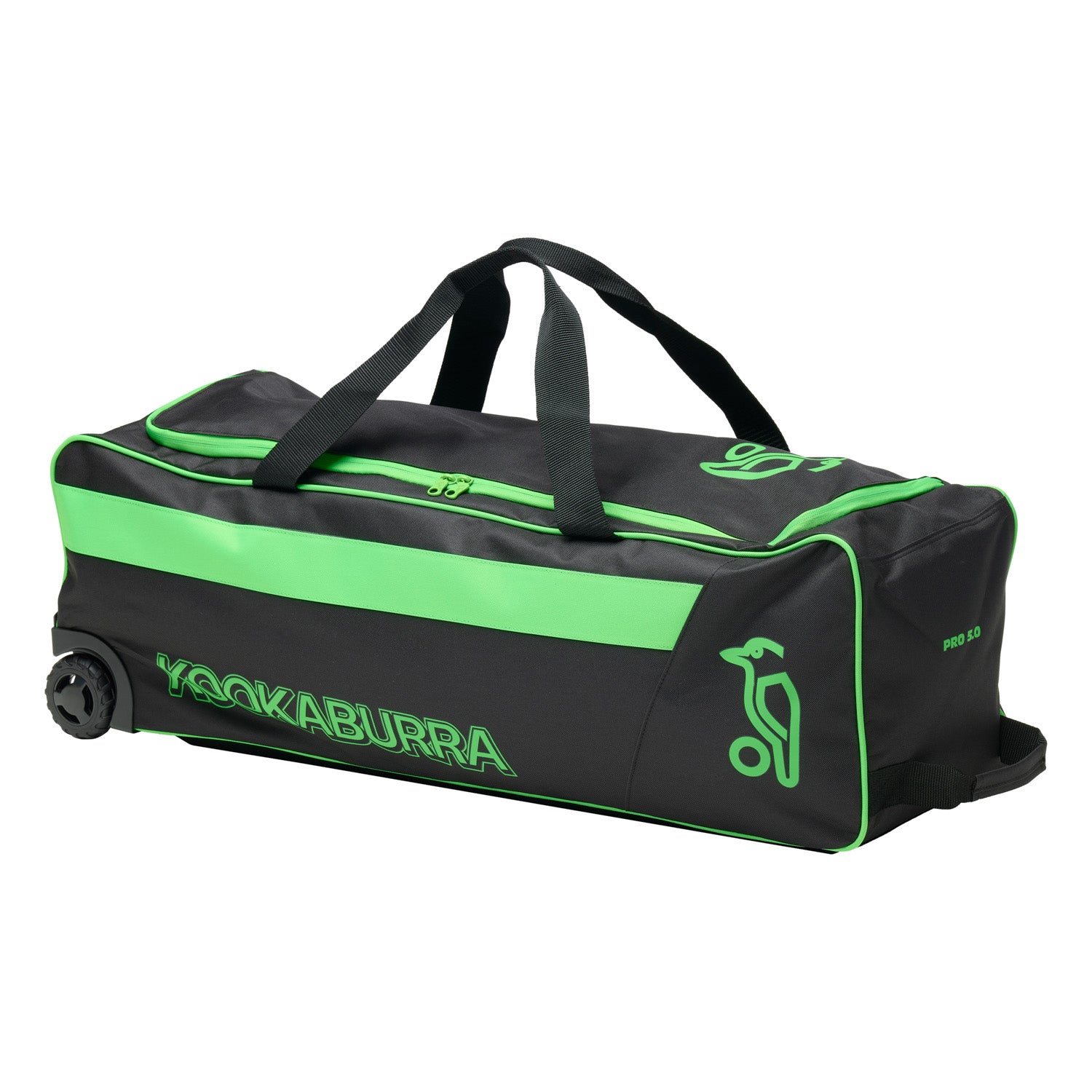 KOOKABURRA PRO 5.0 WHEELIE KITBAG - BLACK/LIME