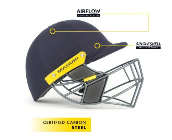 MASURI T LINE STEEL NAVY CRICKET HELMET – ADULT