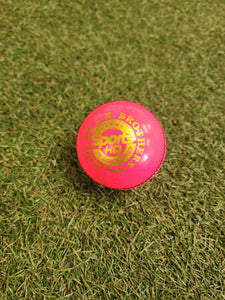 SHQ T-20  Leather Cricket Ball – 4 Piece – 156gm – Pink - SportsHQ