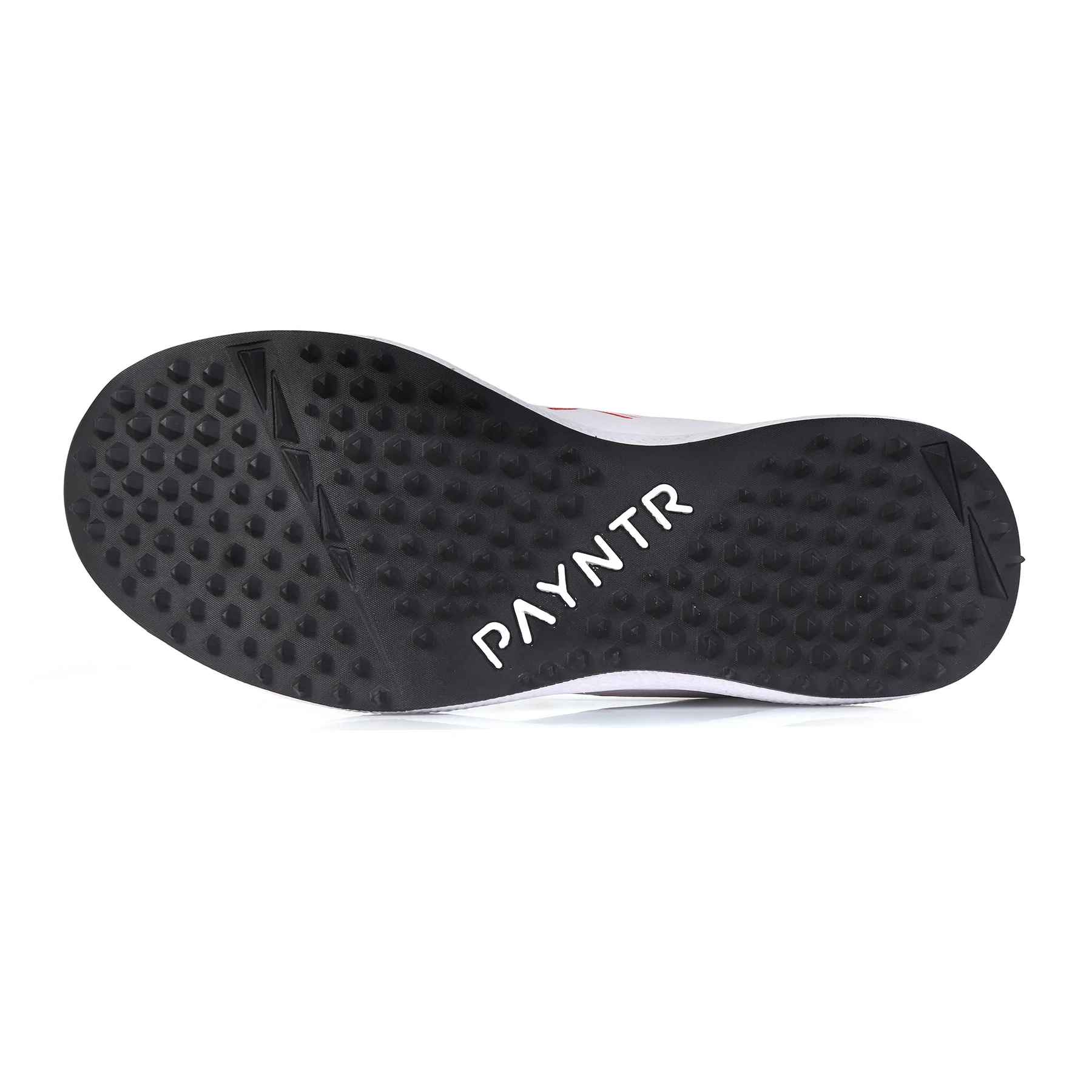 PAYNTR X RUBBER Cricket Shoes – White/Black/Red