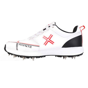 PAYNTR X SPIKES Cricket Shoes – White/Orange/Black - SportsHQ