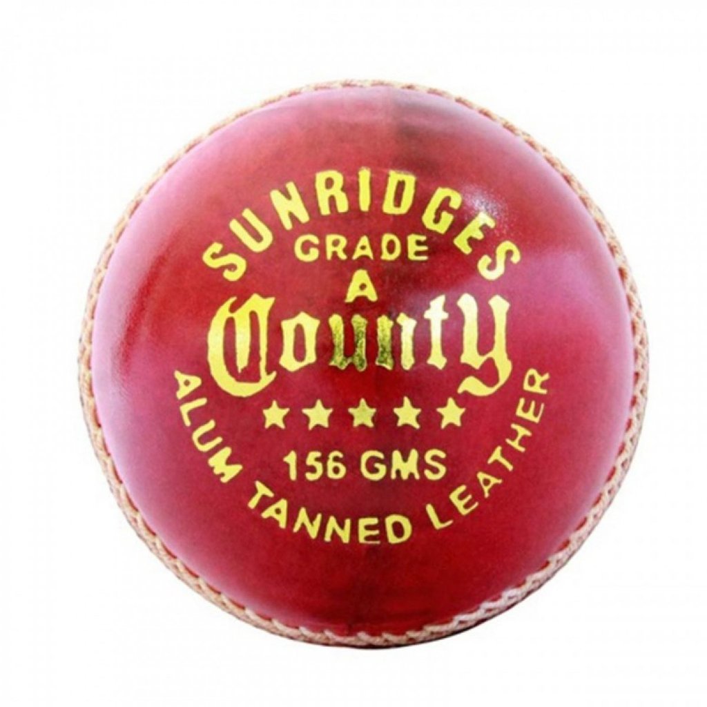 SS County Leather Cricket Ball – 4 Piece – 156gm – Red