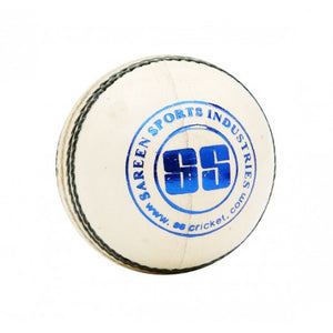 SS County Leather Cricket Ball – 4 Piece – 156gm – White - SportsHQ
